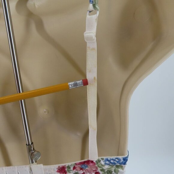 VTG Jaclyn Smith 34B Bra Underwire Lace Trim Padded Floral Flower Print Women - Picture 8 of 15